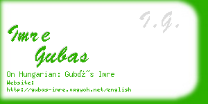 imre gubas business card